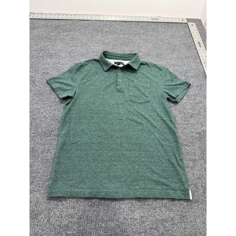 Banana Republic Performance Pique Polo Shirt Mens S Green Heathered Pocket